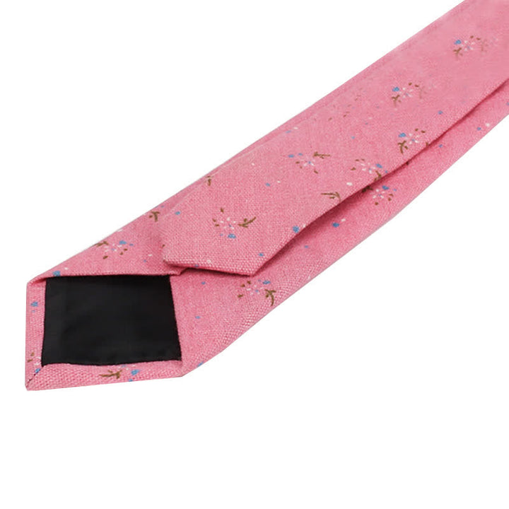 Corbata fina elegante con diseño floral para hombre