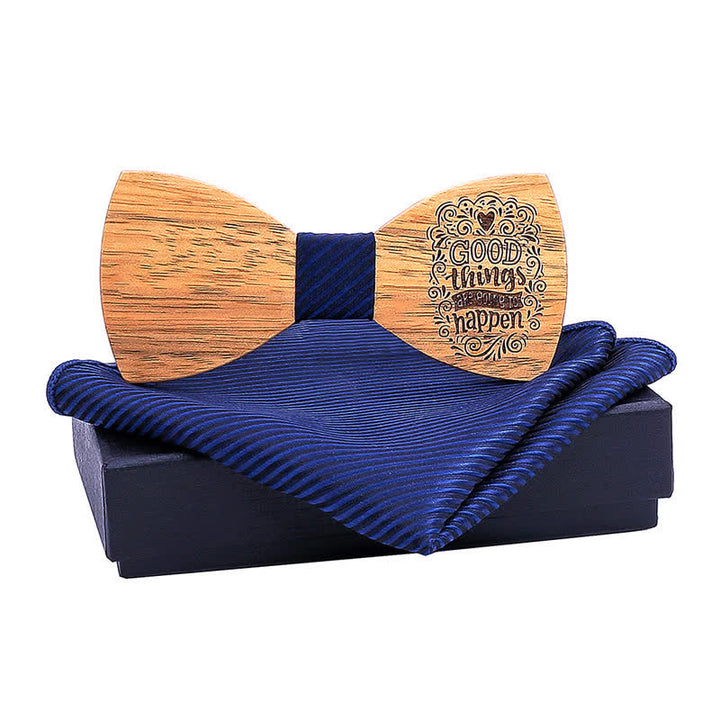 Juego de 2 pajaritas de madera con diseño de proverbios para hombre