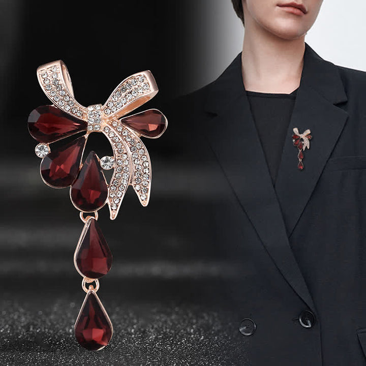 Broche con lazo en forma de lágrima para mujer