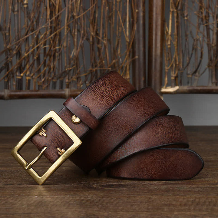 Cinturón vintage desgastado y arrugado para hombre