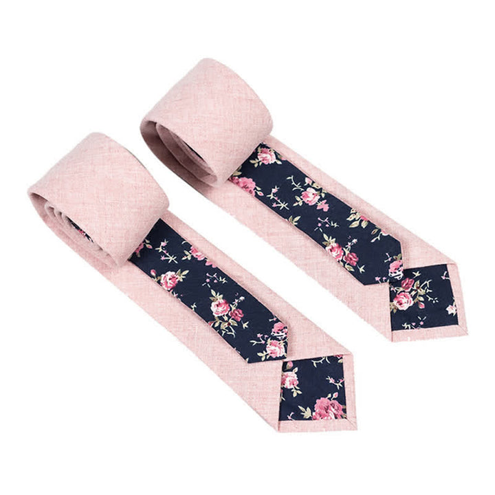 Corbata de hombre con diseño de patchwork floral y cuadros escoceses