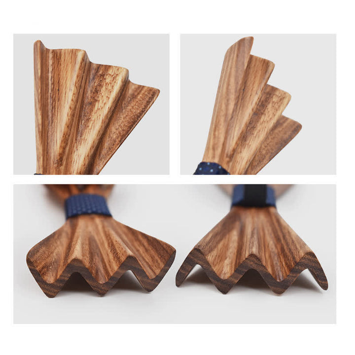 Pajarita de madera plegada en 3D estéreo marrón para hombre