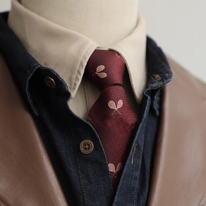 Corbata con cremallera bordada con motivo de jardín para hombre