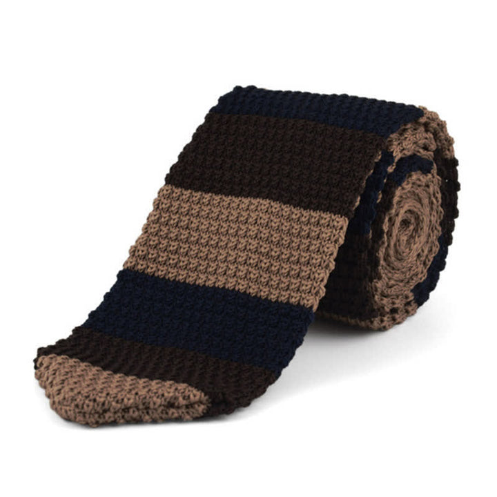 Corbata de punto de rayas horizontales para hombre