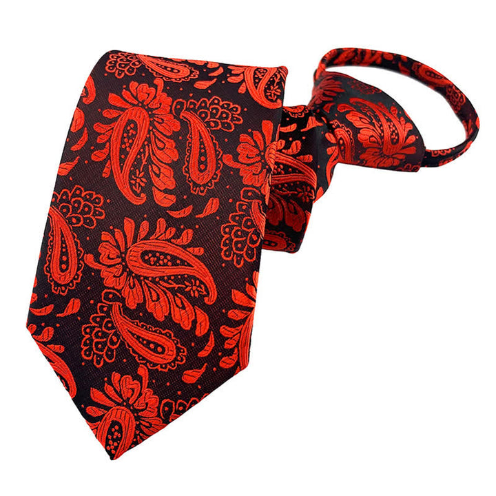 Corbata con cremallera y estampado floral morado y rojo para hombre