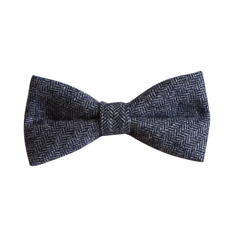Pajarita sencilla de mezcla de lana y tweed para hombre