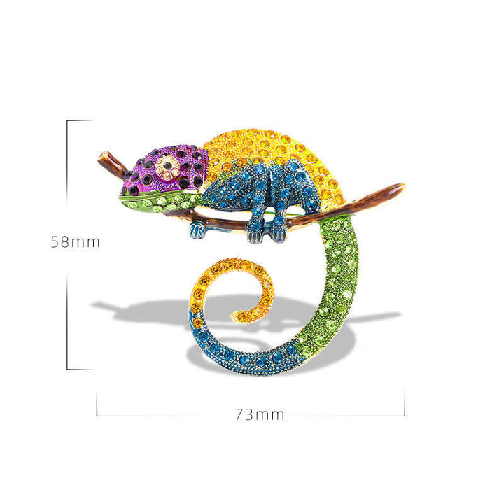 Broche de lagarto camaleón colorido para mujer