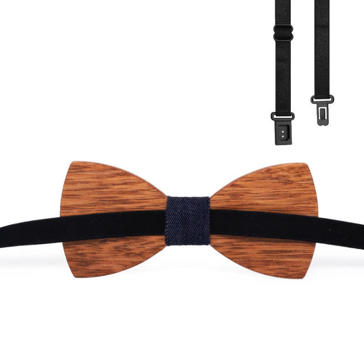 Pajarita de madera con diseño de begonia vintage para hombre