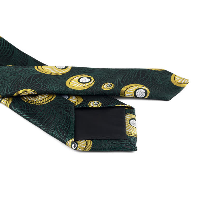 Corbata con estampado de plumas de pavo real para hombre