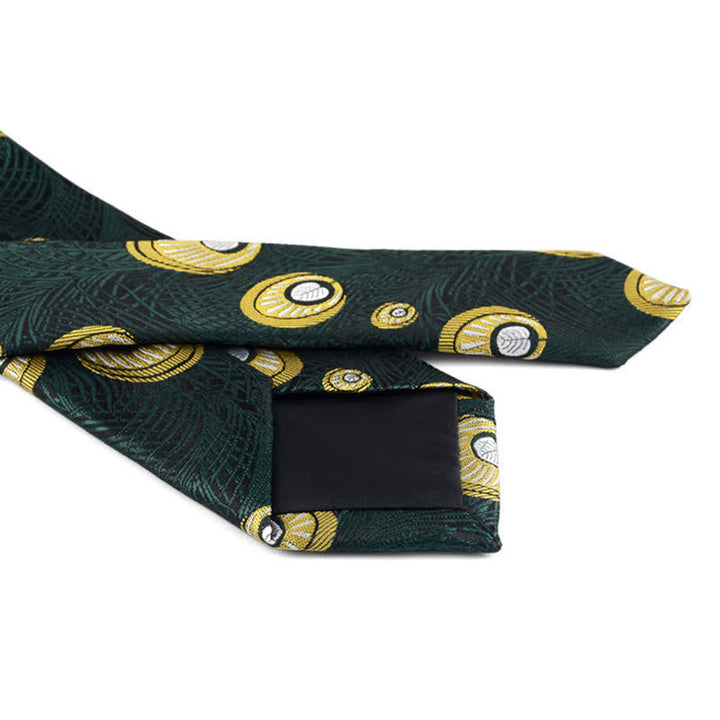 Corbata con estampado de plumas de pavo real para hombre