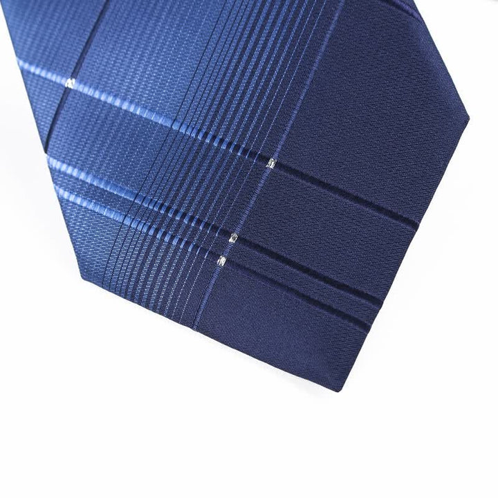 Corbata de cuadros con cremallera en azul marino degradado para hombre