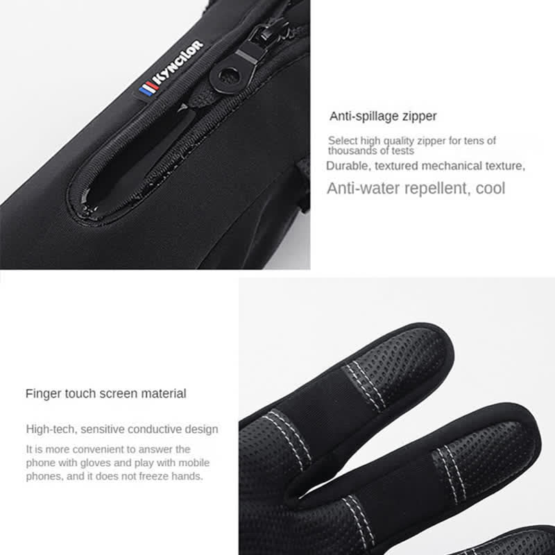 Guantes tácticos con cremallera impermeables para ciclismo al aire libre
