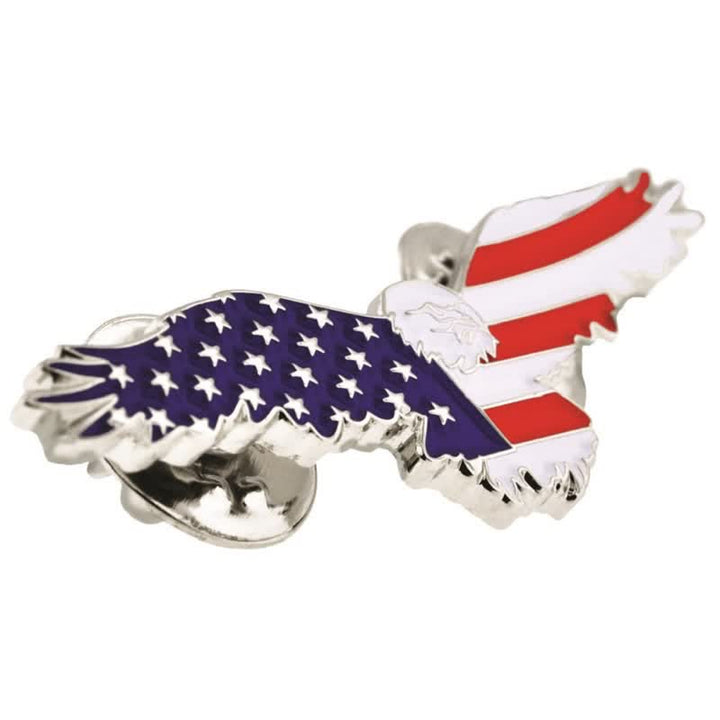 Broche de buitre con bandera estadounidense esmaltada para hombre