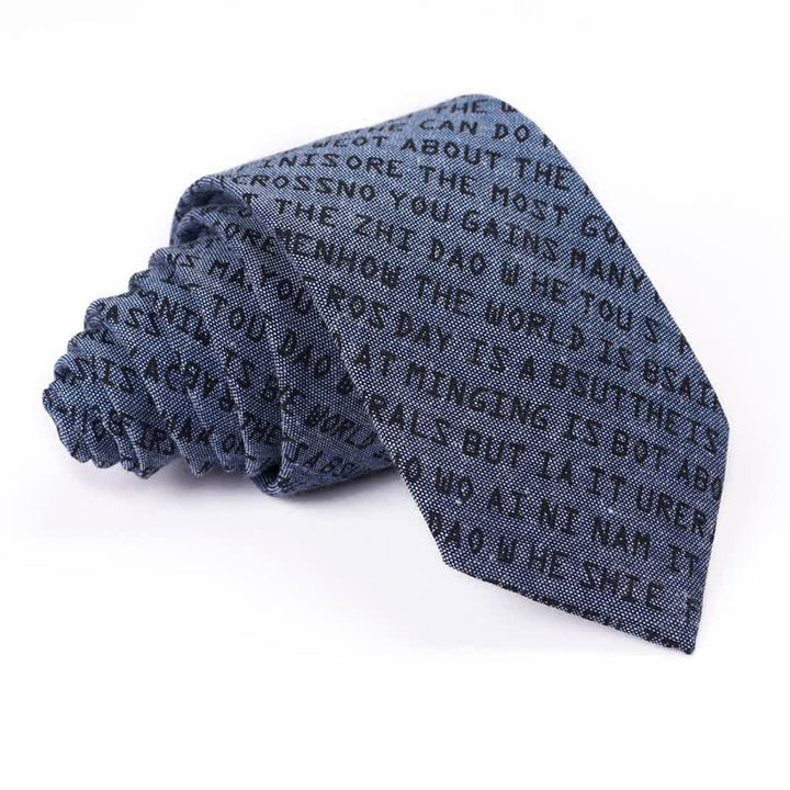 Corbata informal creativa con letras en inglés para hombre