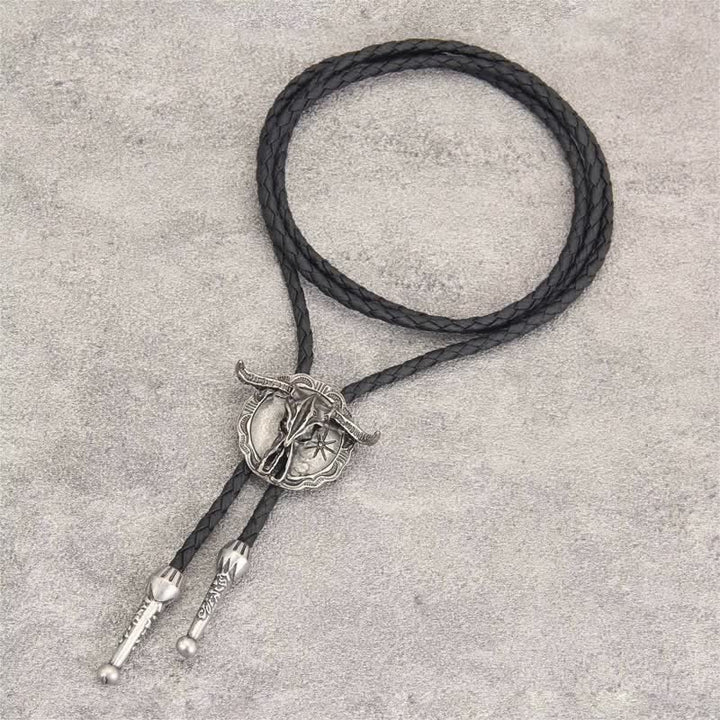 Corbata de bolo con cabeza de toro de rodeo del lejano oeste