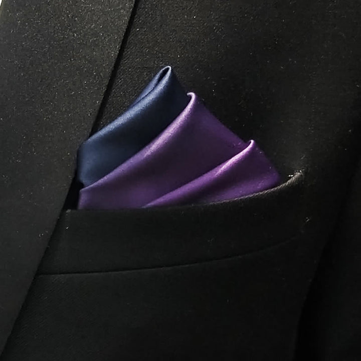 Pajarita torcida con pañuelo de bolsillo degradado para hombre