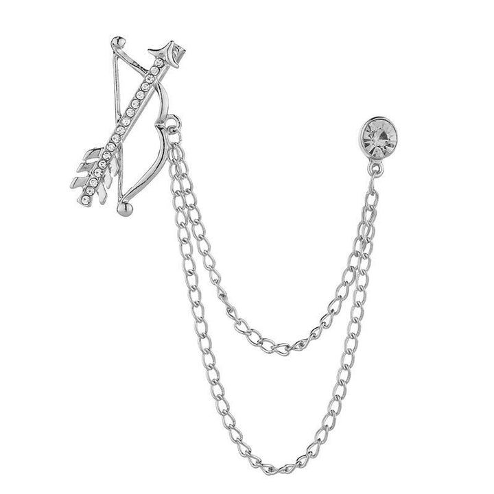 Broche de cadena con flecha de Cupido para hombre