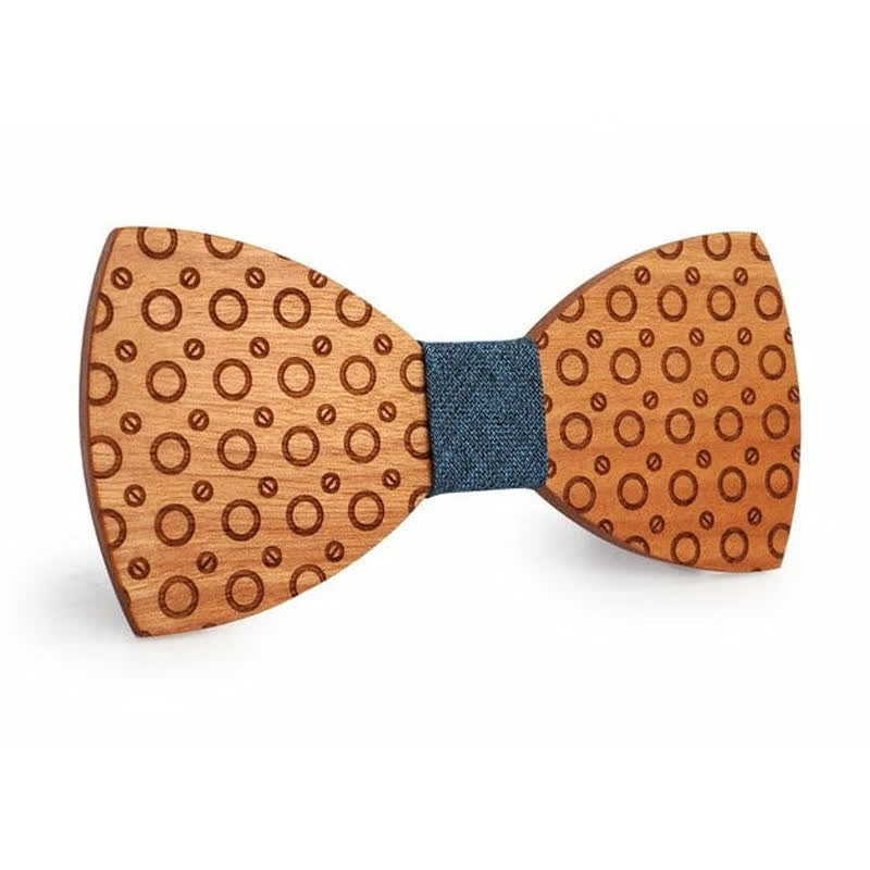Pajarita de madera con lunares para hombre