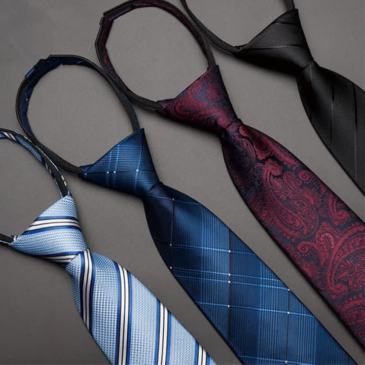 Corbata de negocios con cremallera para hombre, novedosa