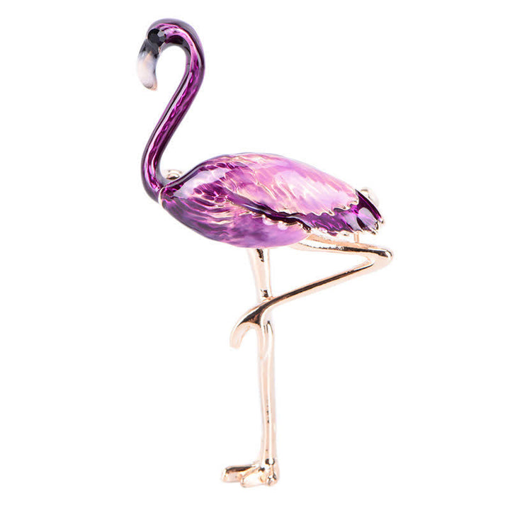 Broche de flamenco esmaltado exótico para mujer