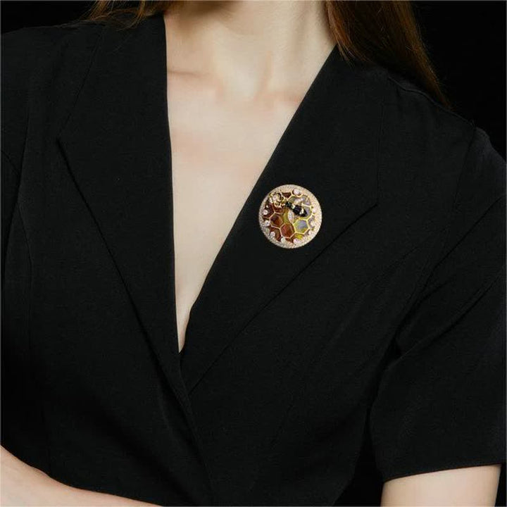 Broche de panal de abejas para mujer