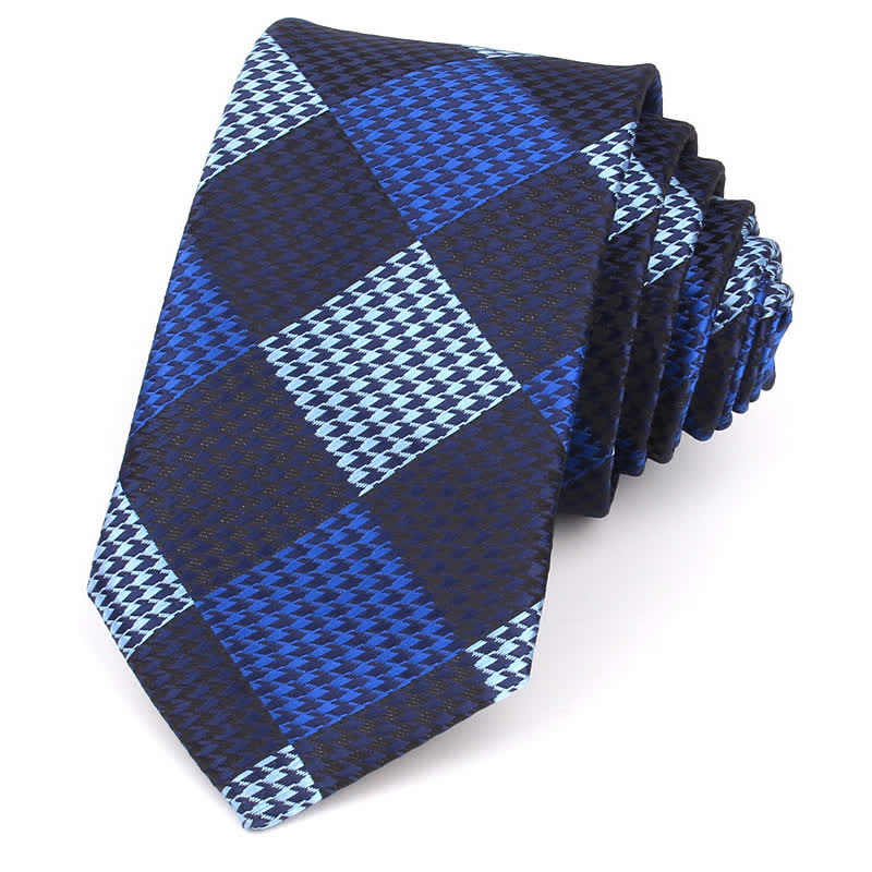 Corbata de cuadros grandes con diseño de patchwork visual para hombre