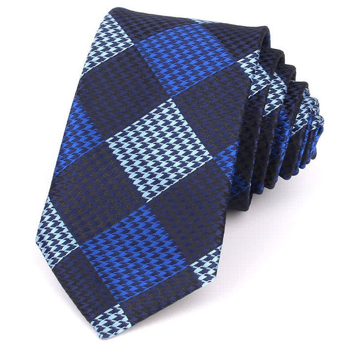 Corbata de cuadros grandes con diseño de patchwork visual para hombre