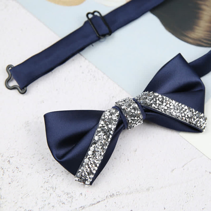 Pajarita de boda con brillantes diamantes de imitación para hombre