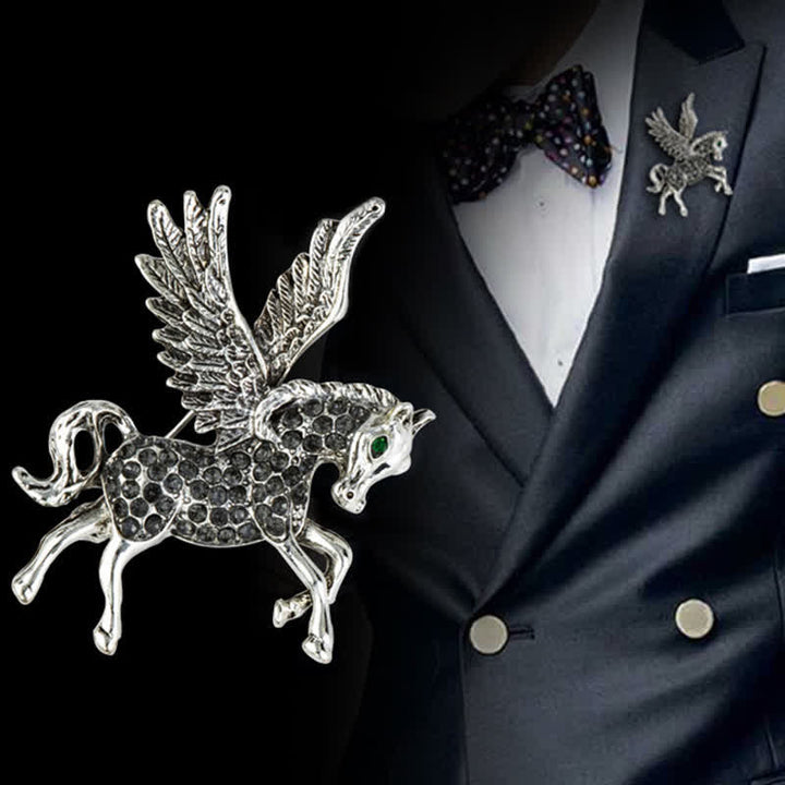 Broche vintage de alas de pegaso para hombre