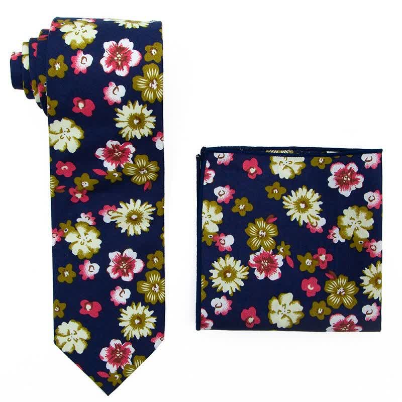 Conjunto de 2 corbatas florales estilo bohemio para hombre