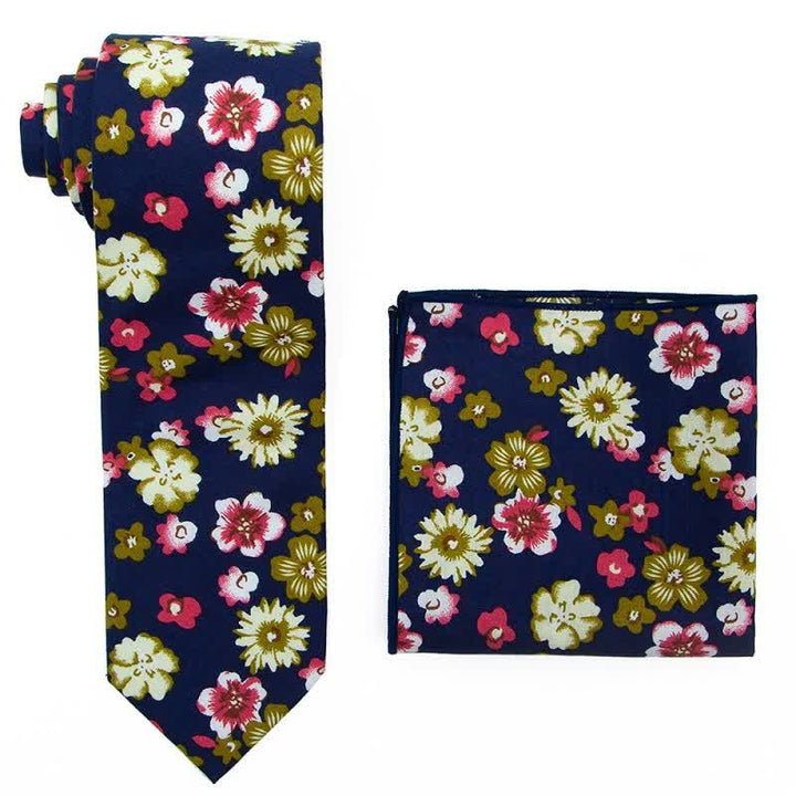 Conjunto de 2 corbatas florales estilo bohemio para hombre