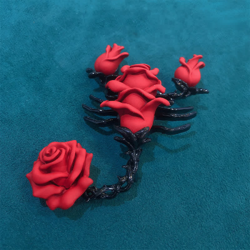 Broche de rosa de escorpión con personalidad masculina