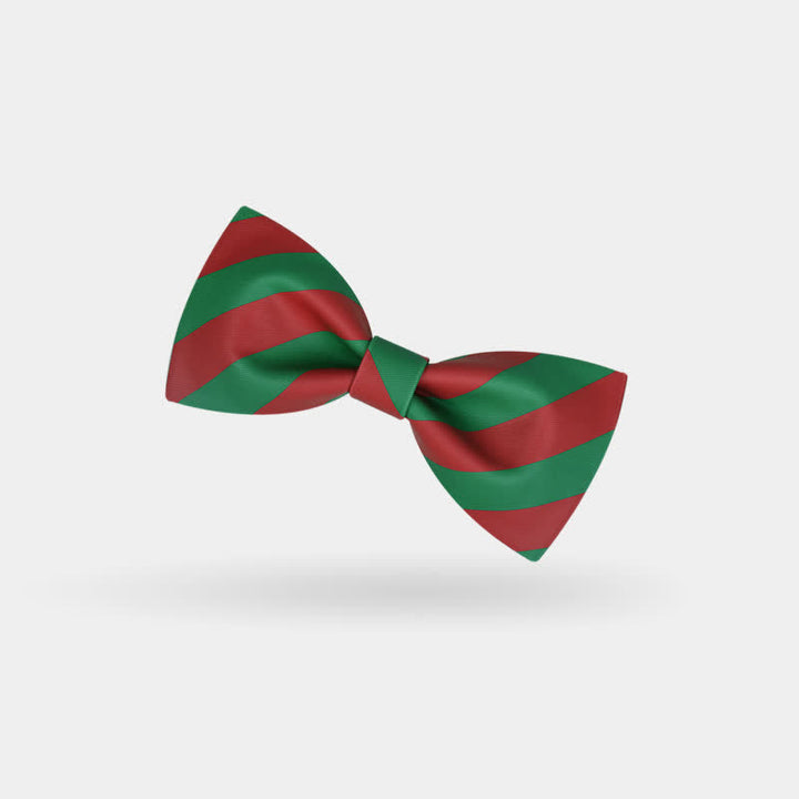 Pajarita de rayas navideñas rojas y verdes para hombre