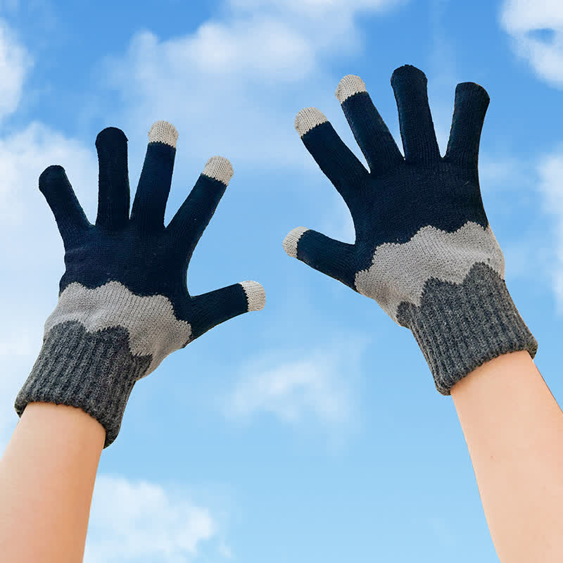 Guantes tejidos con dedos completos para jardinería y pantallas táctiles para mujer