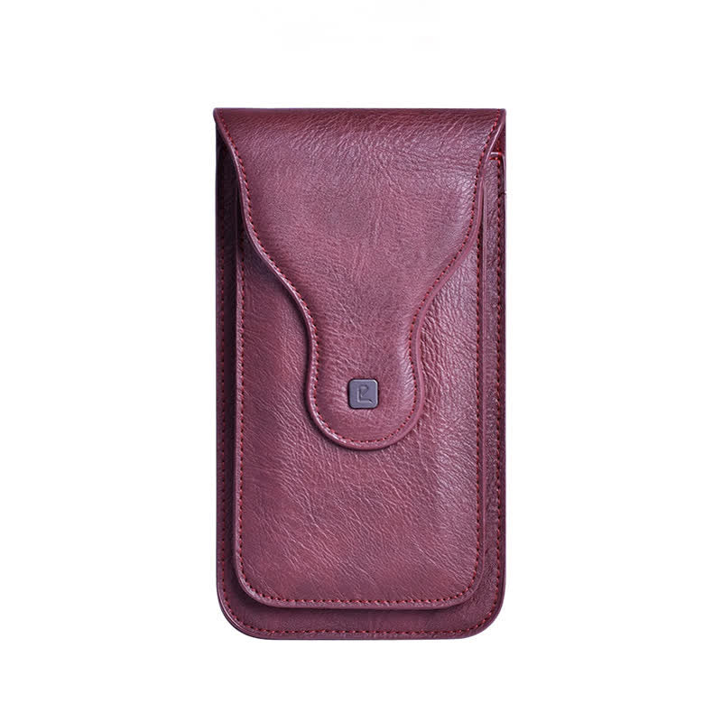 Estuche para teléfono móvil con clip magnético de doble capa y cinturón