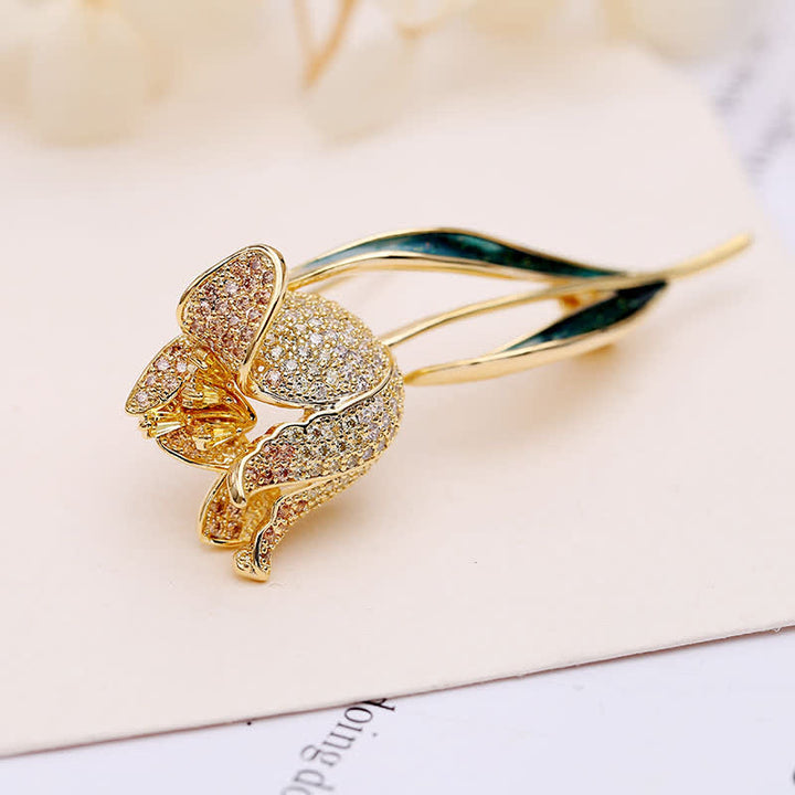Broche de tulipán Deep Love para mujer