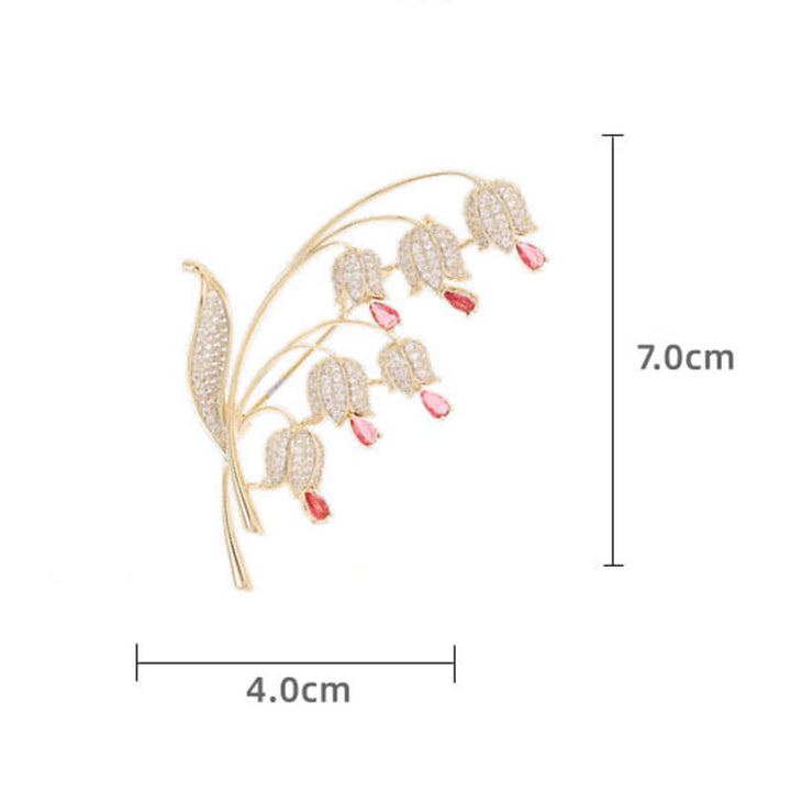 Broche de lirio de los valles para mujer
