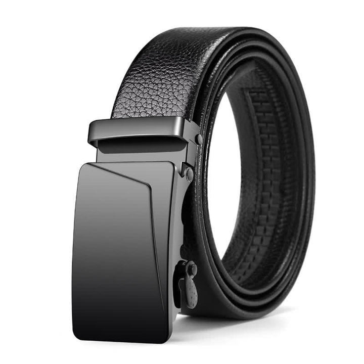Cinturón de cuero con hebilla automática de lujo para hombre