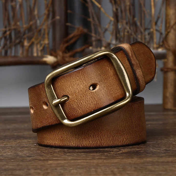 Cinturón elegante de cuero agrietado y desgastado para hombre
