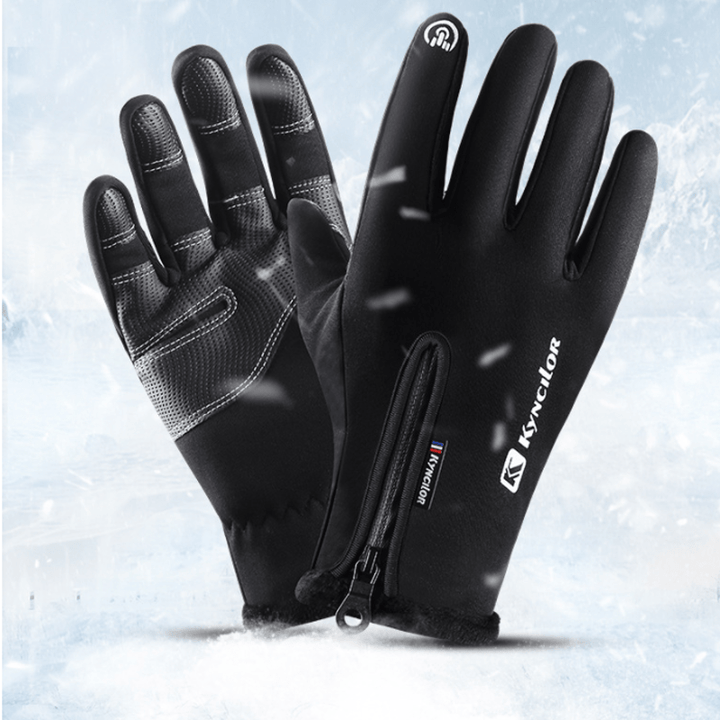 Guantes tácticos con cremallera impermeables para ciclismo al aire libre