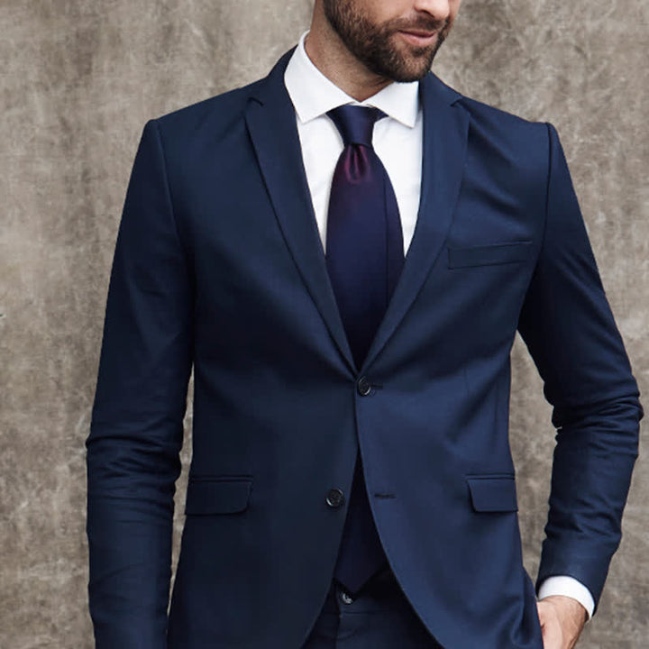 Corbata de seda morada con degradado para hombre