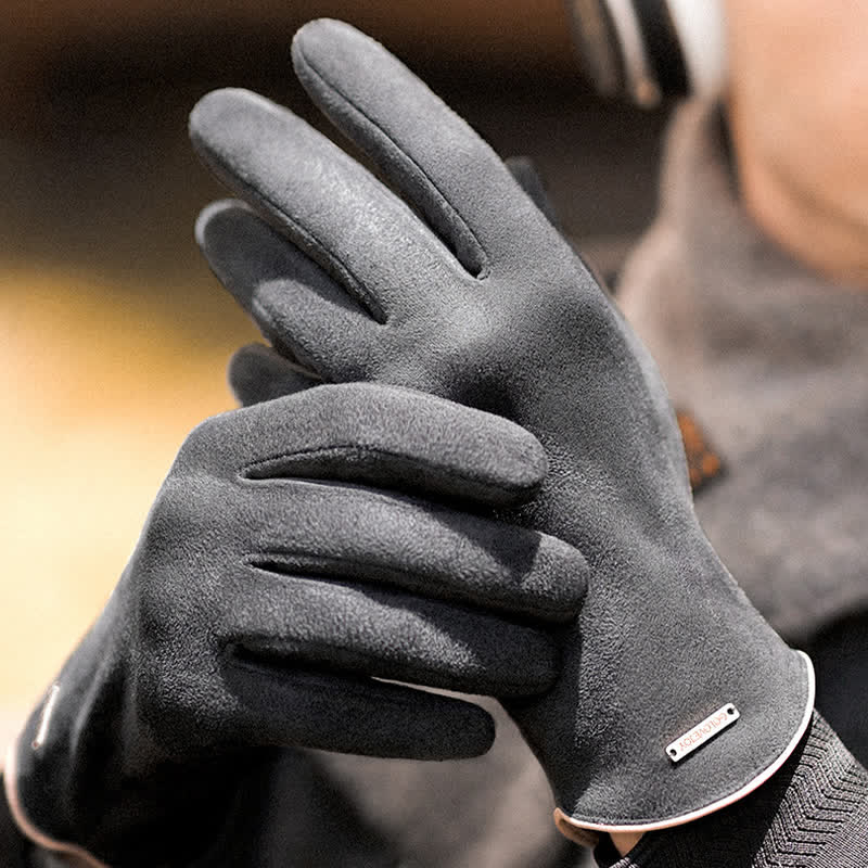 Guantes térmicos de terciopelo con dedos separados de gamuza