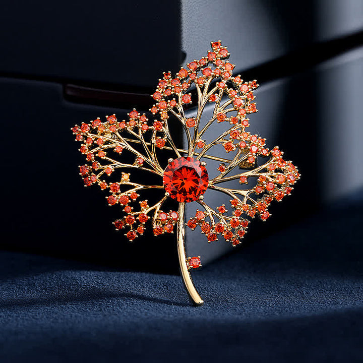Broche elegante de arce otoñal para mujer
