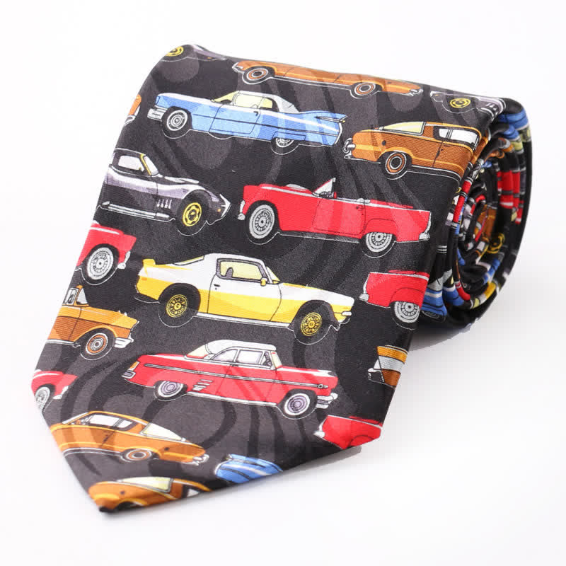 Corbata de estilo campestre con motivos creativos de dibujos animados para hombre
