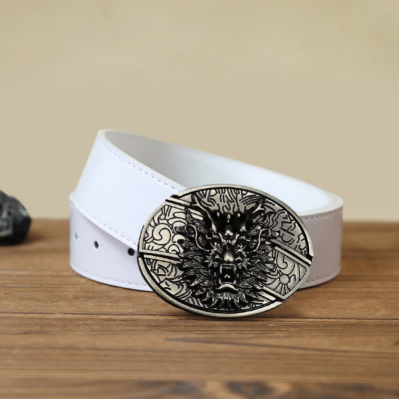 Cinturón de cuero con cuchillo plegable oculto Brave Dragon para hombre