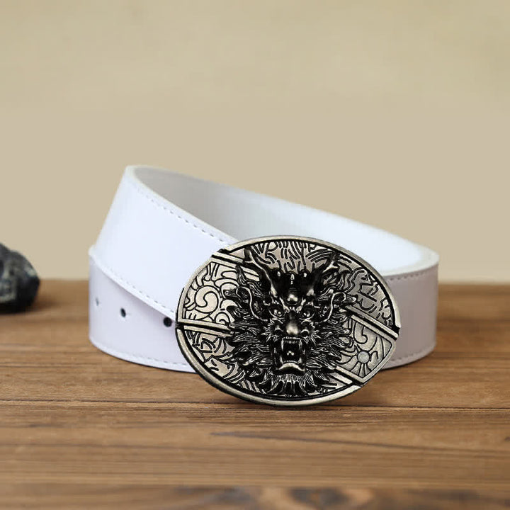 Cinturón de cuero con cuchillo plegable oculto Brave Dragon para hombre
