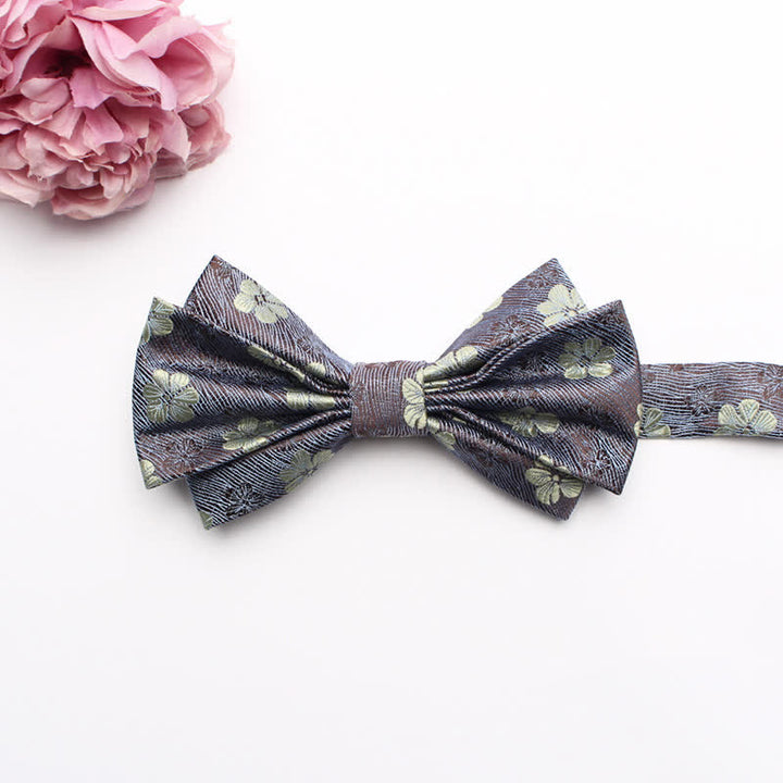 Pajarita de traje con textura de jacquard con colmillos para hombre