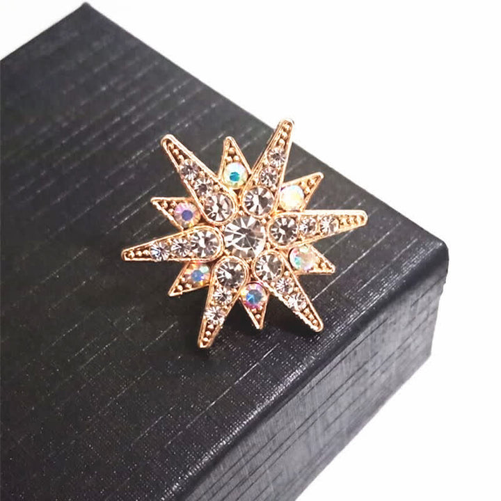 Impresionante broche de estrella con hexagrama para hombre