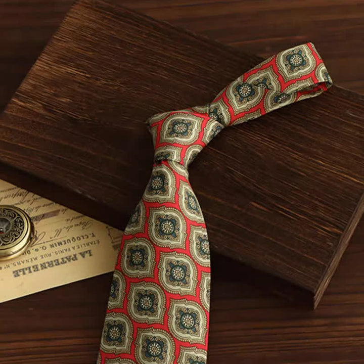 Corbata con medallón rojo y verde de chile para hombre