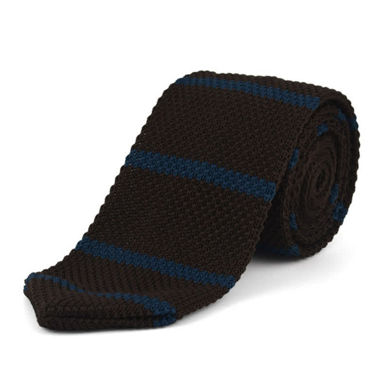Corbata de punto de rayas horizontales para hombre